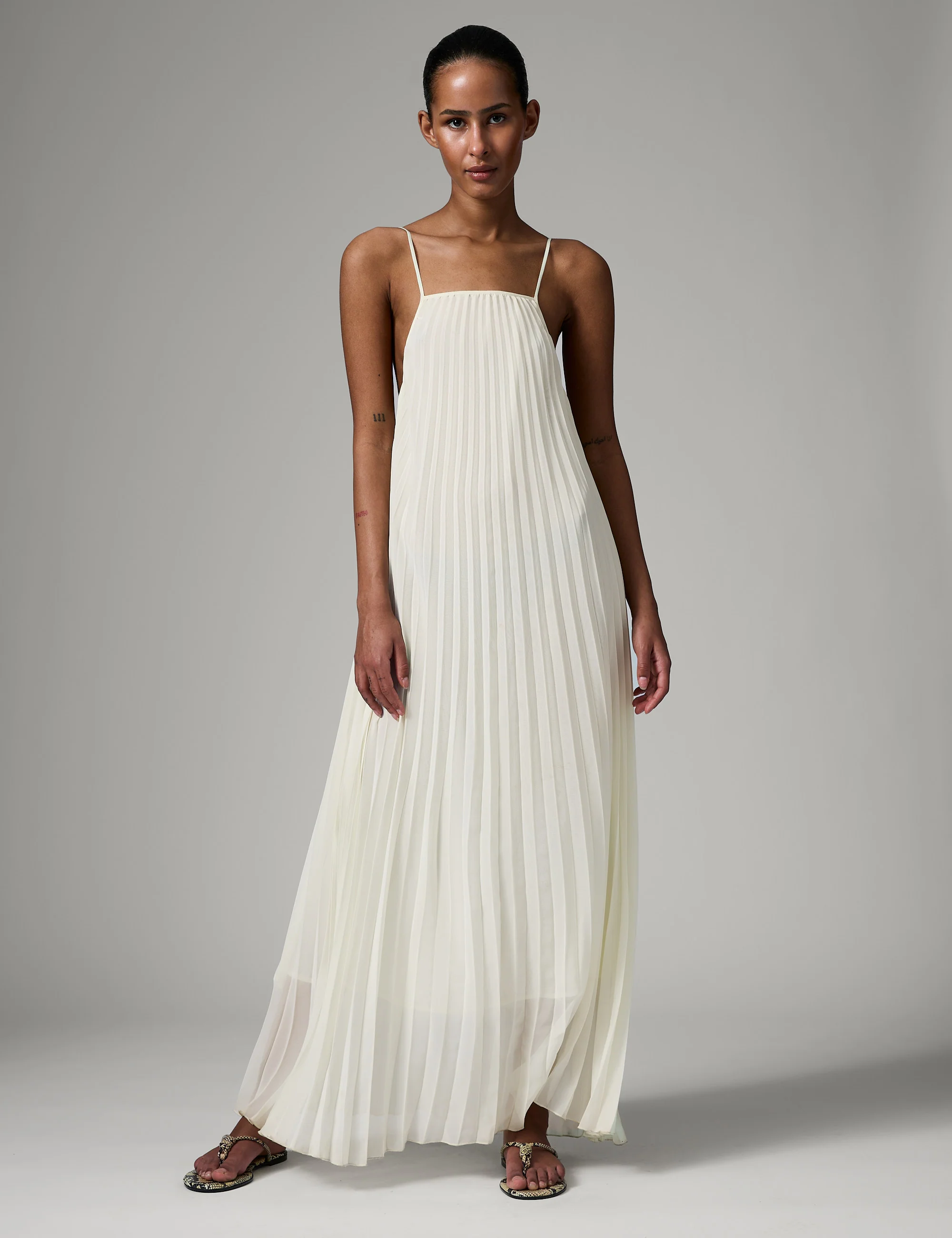Rona - Chiffon Plisse - Dress - Jet Stream
