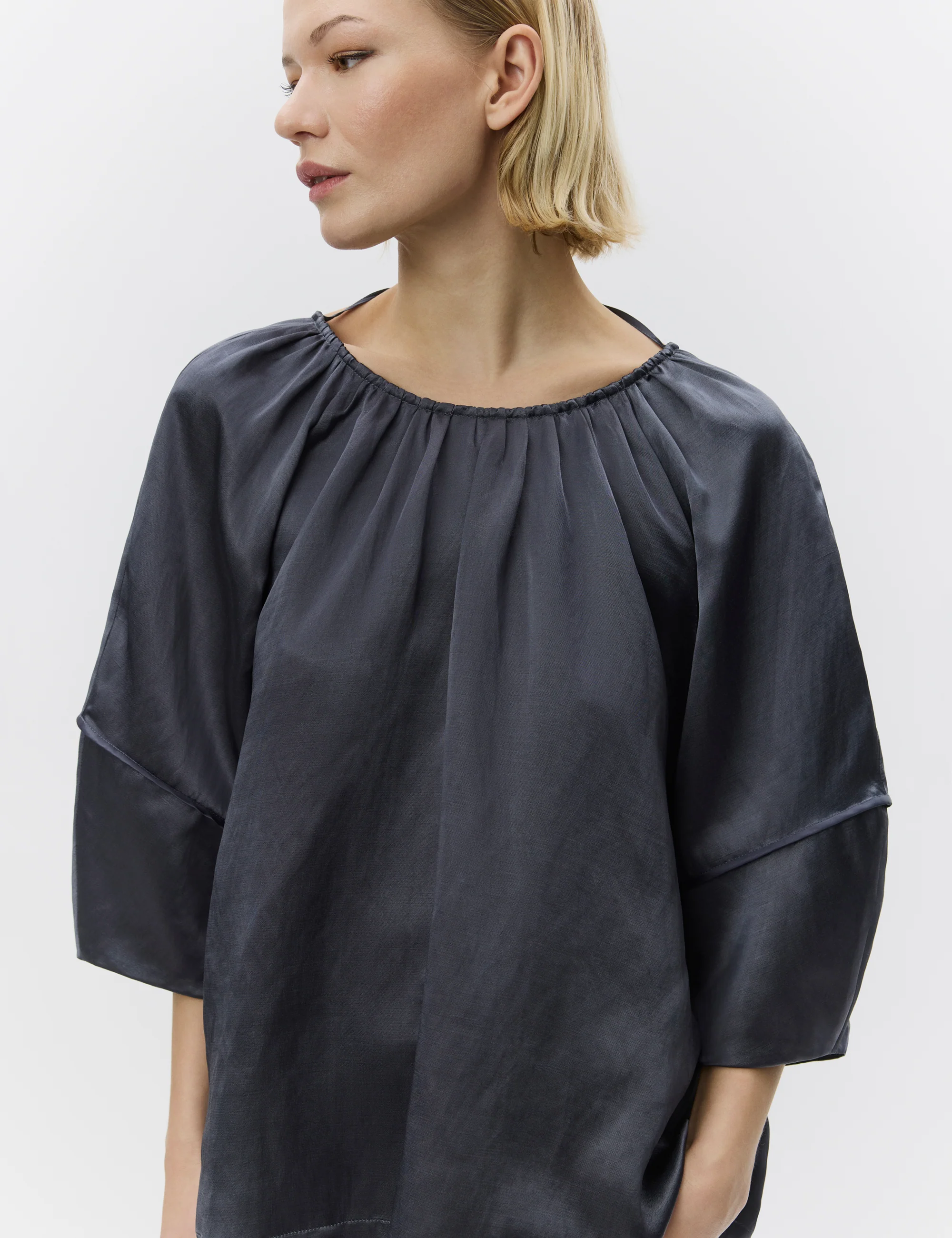 Skyler - High Shine Blend - Blouse - EBONY - Image 3