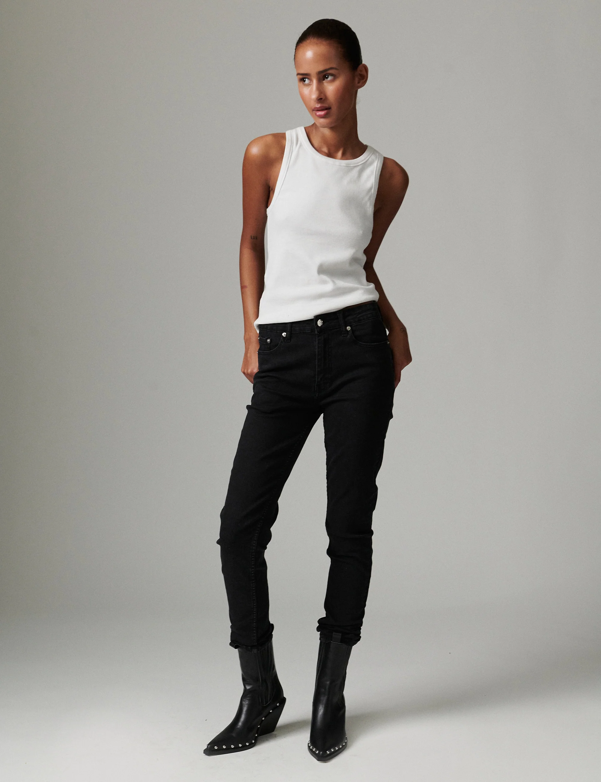 Sliema - Black Denim Stretch - Black - Image 5
