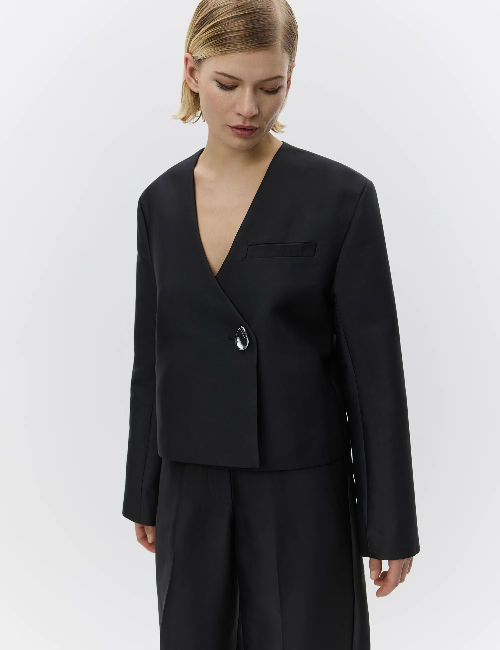 Sookie - Shiny Suiting - Blazer - Black - Image 3
