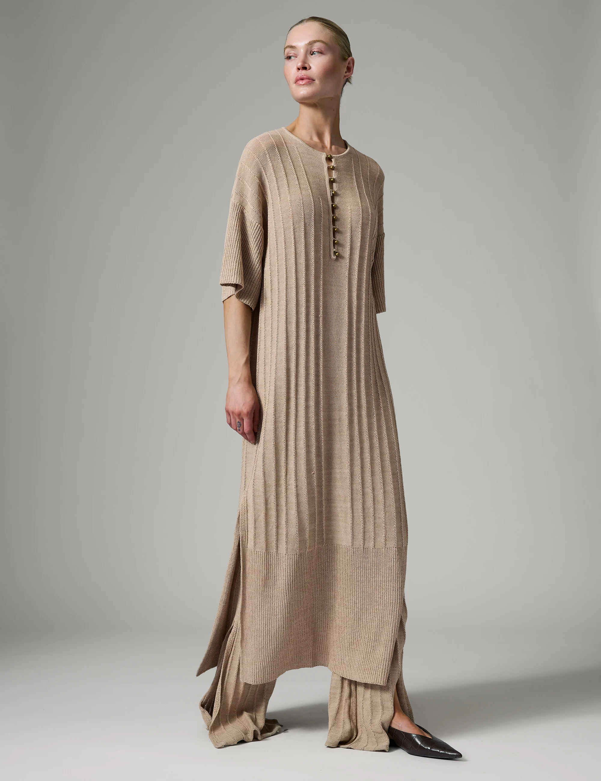 Stellan - Summer Linen - Dress - COBBLESTONE - Image 3
