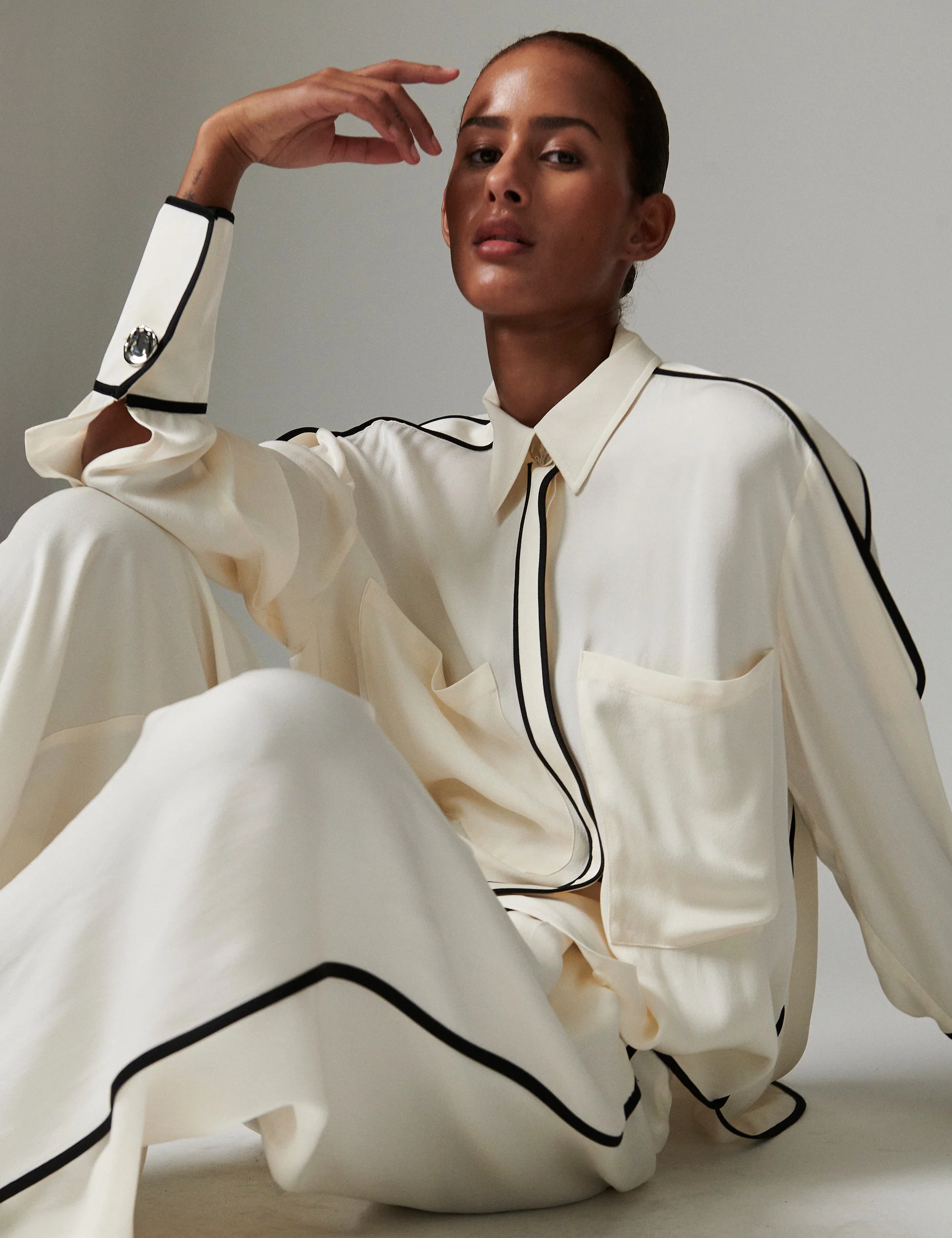 Stello - Matte Crepe - Shirt - Jet Stream - Image 5