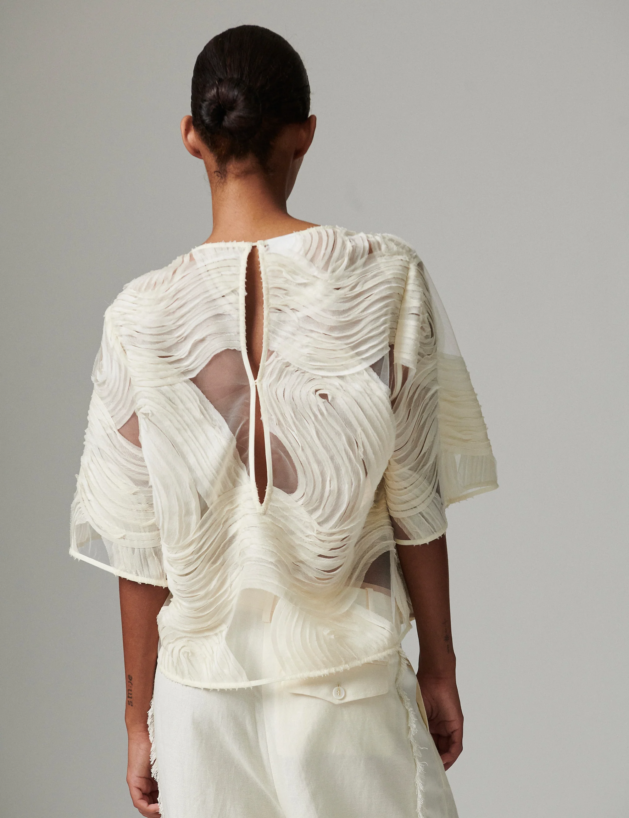 Tatiana - Crochet Lacy - Top - Jet Stream - Image 4