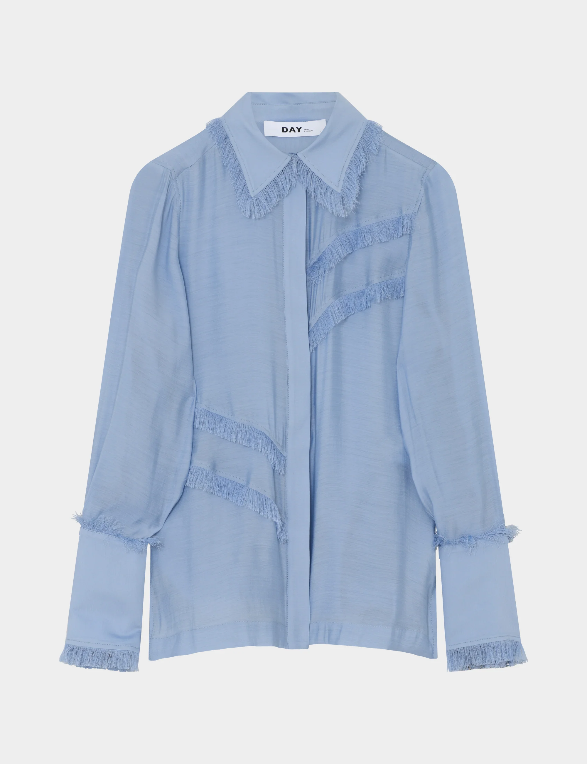 Wio- Sheer Fringes - Shirt - BRUNNERA BLUE