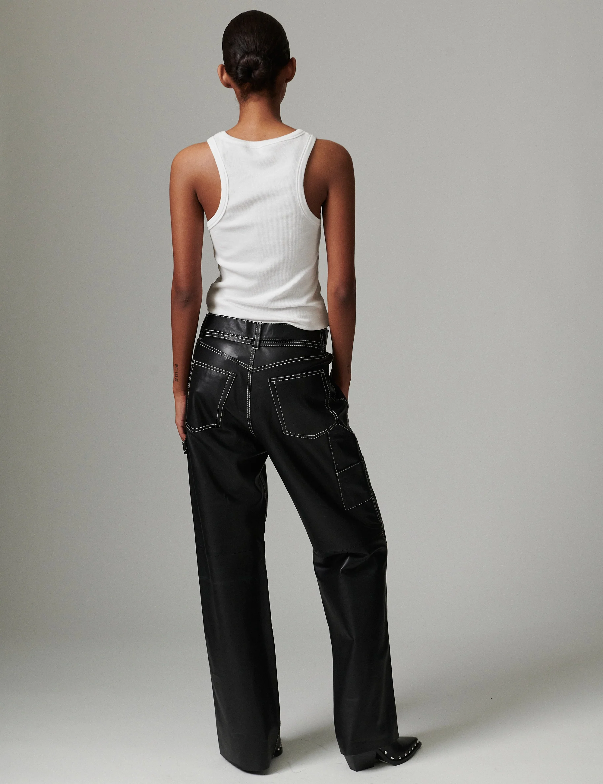 Yanna - Soft Lamb Leather - Pants - Black - Image 4